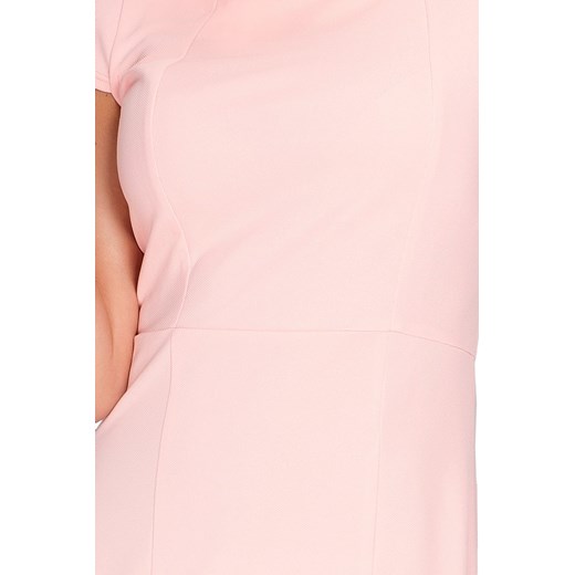 Sukienka różowa Numoco mini z krótkim rękawem prosta 