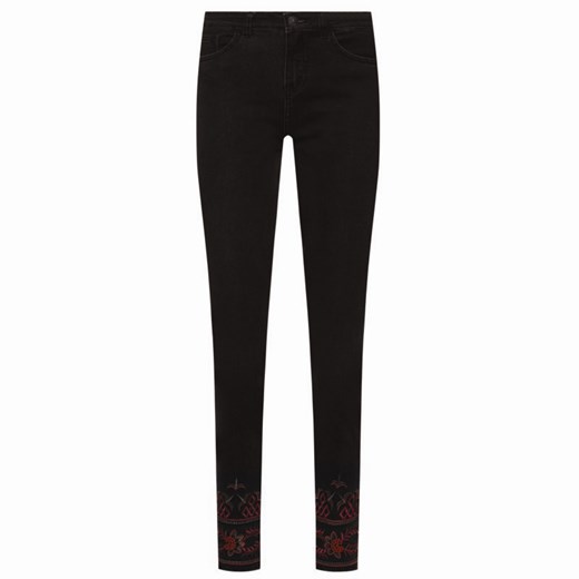 Czarne jeansy damskie Desigual w miejskim stylu 