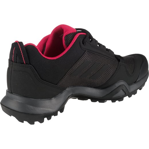 Adidas Performance buty trekkingowe damskie na płaskiej podeszwie czarne sznurowane bez wzorów 