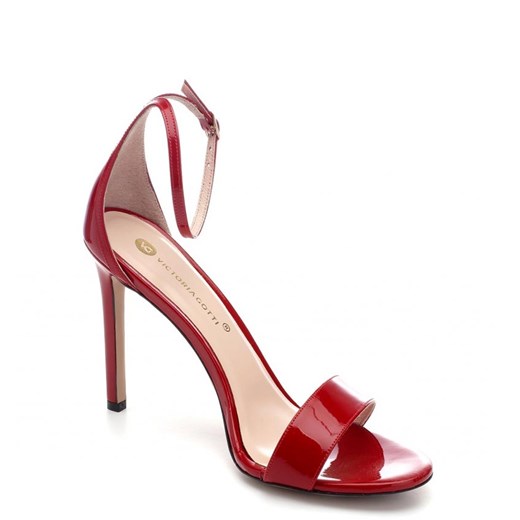 Victoria Gotti ® sandały damskie eleganckie z klamrą skórzane na wysokim obcasie na 