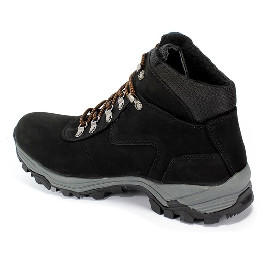 American Club buty trekkingowe męskie czarne sznurowane skórzane sportowe 