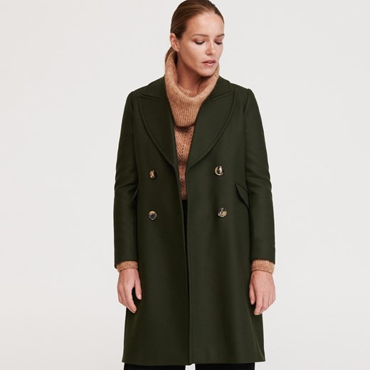 Płaszcz damski Reserved zielony 