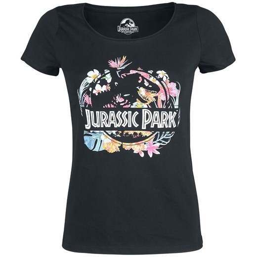 Bluzka damska Jurassic Park z okrągłym dekoltem w nadruki