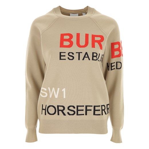 Burberry Sweter dla Kobiet Na Wyprzedaży, beżowy, Wełna merynosowa, 2019, 40 M