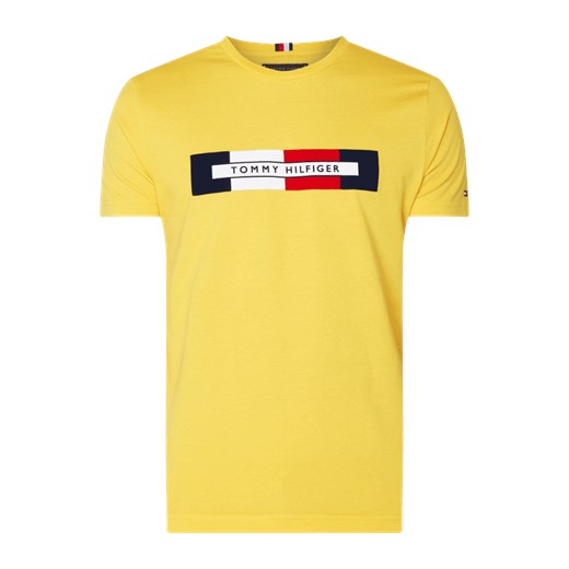 T-shirt męski Tommy Hilfiger żółty z krótkim rękawem 
