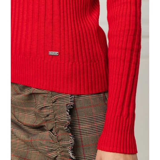 Sweter damski Pepe Jeans z golfem casualowy 