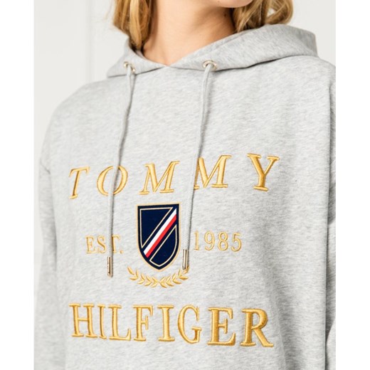 Sukienka Tommy Hilfiger z długim rękawem mini szara na co dzień sportowa 