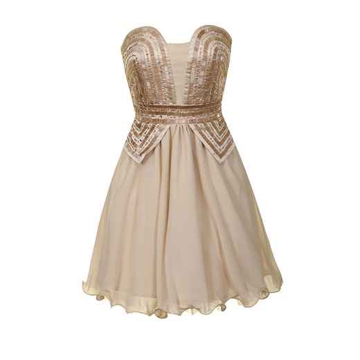 Cream and rose gold prom dress