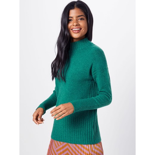 Sweter damski Esprit bez wzorów zielony z golfem 
