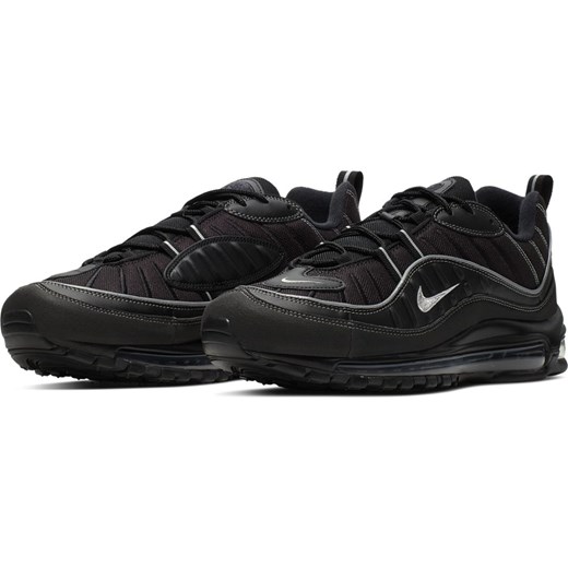 Buty sportowe męskie Nike czarne sznurowane skórzane 