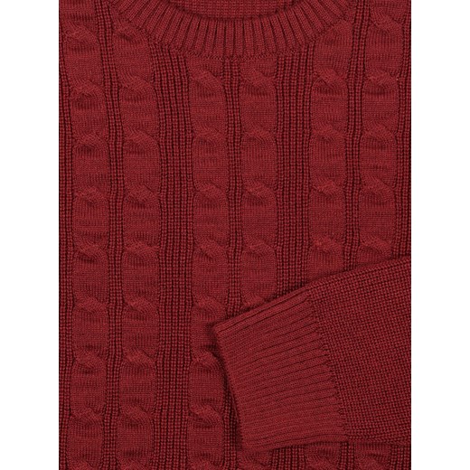 Sweter męski czerwony Lanieri Fashion z wełny 