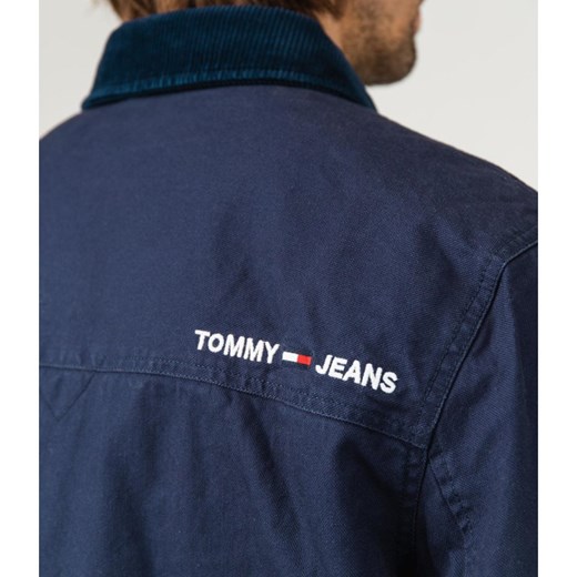 Kurtka męska niebieska Tommy Jeans bez wzorów casualowa 