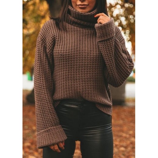 Sweter damski brązowy 