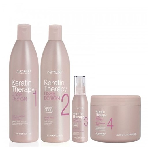 Alfaparf Lisse Design Keratin Therapy zestaw do keratynowego prostowania włosów | szampon, fluid, krem, maska Alfaparf Milano   friser.pl