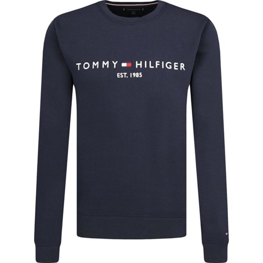 Bluza męska niebieska Tommy Hilfiger w stylu młodzieżowym z napisami 