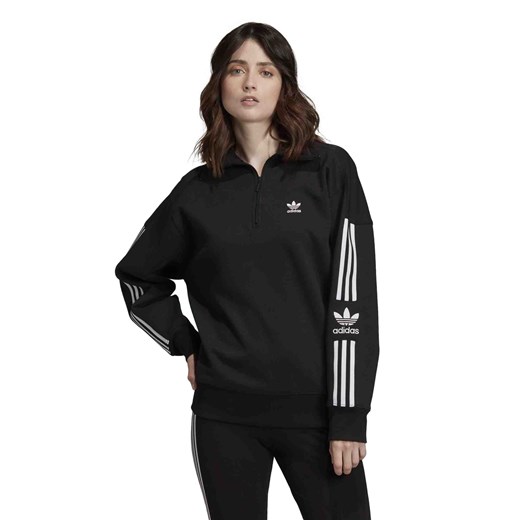 Bluza damska Adidas bez wzorów krótka sportowa jesienna 