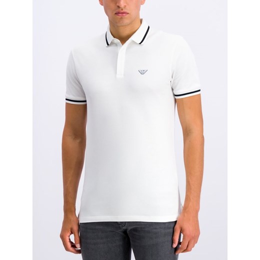 T-shirt męski biały Emporio Armani casual z krótkim rękawem 