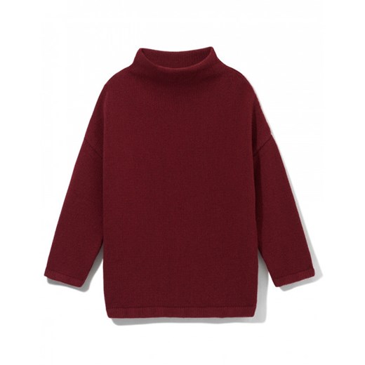 Sweter damski czerwony Bohoboco bez wzorów 