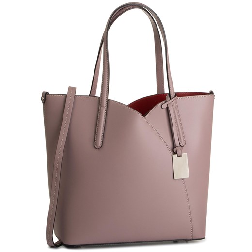 Shopper bag na ramię różowa mieszcząca a7 elegancka matowa bez dodatków 