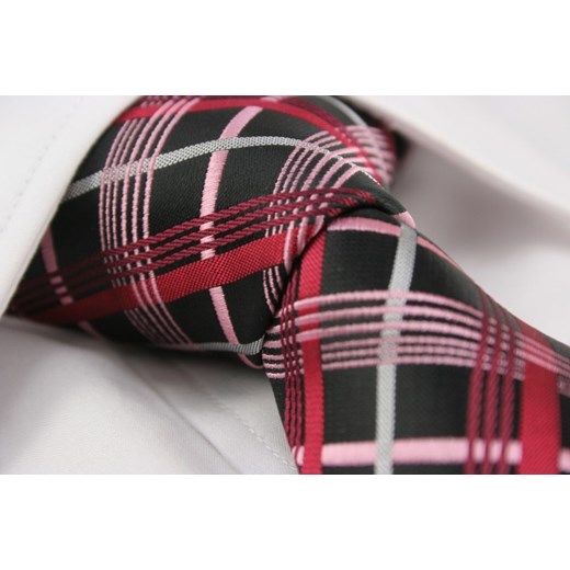 Modny krawat Angelo di Monti KRADM0832 jegoszafa-pl czerwony grawer