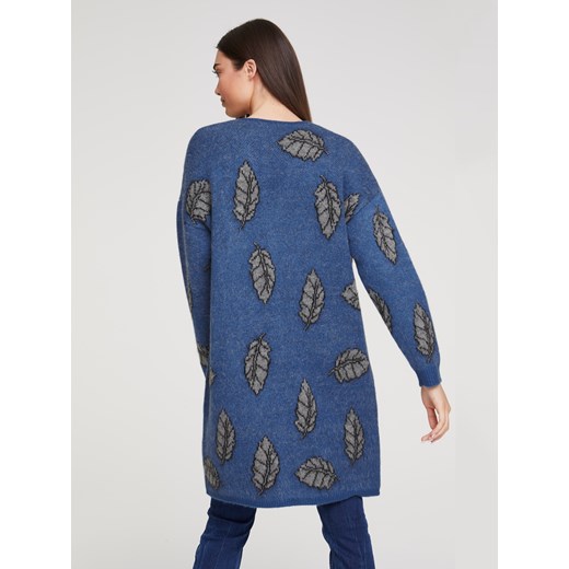 Niebieski sweter damski Heine z dekoltem w literę v 