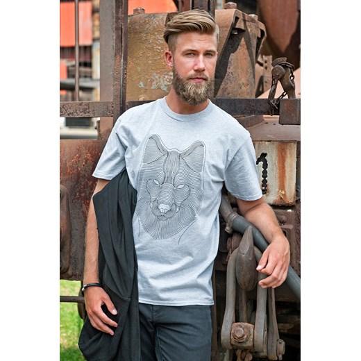 T-shirt męski Underworld szary z krótkimi rękawami 