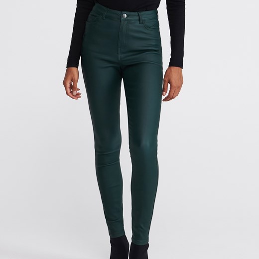 Spodnie damskie zielone Reserved bez wzorów w rockowym stylu 
