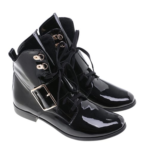 Botki Lafemmeshoes casualowe ze skóry z zamkiem
