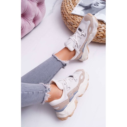 Sneakersy damskie sportowe na wiosnę skórzane