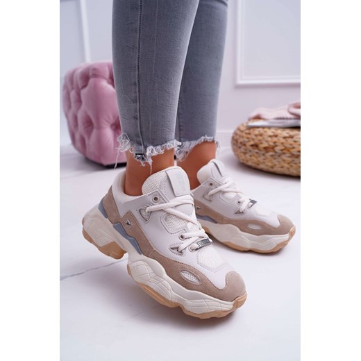 Sneakersy damskie na płaskiej podeszwie skórzane wiązane sportowe