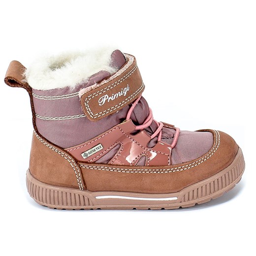 Buty zimowe dziecięce Primigi różowe śniegowce gładkie sznurowane 