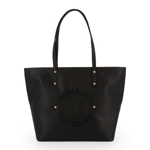 Shopper bag Versace Jeans czarna na ramię bez dodatków 