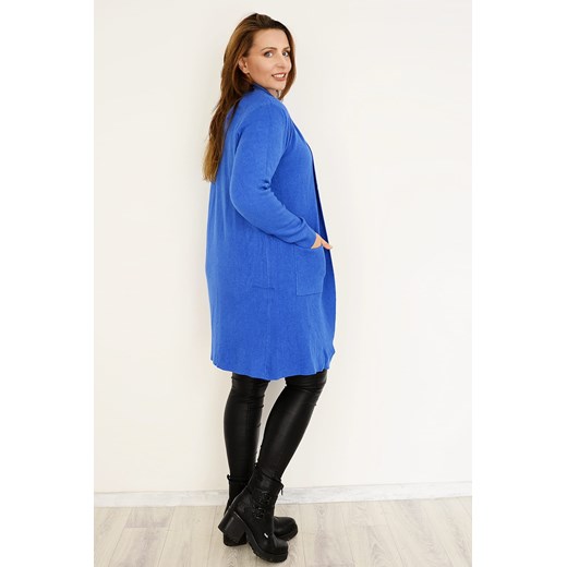 Sweter kardigan Basic niebieski  N-Fashion UNI 