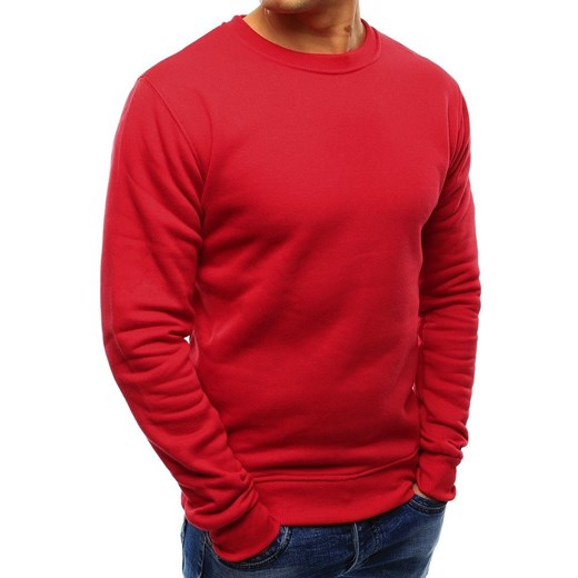 Czerwona bluza męska Dstreet casualowa gładka 