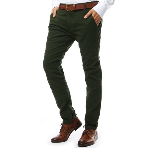 Spodnie męskie zielone Dstreet z bawełny jesienne 