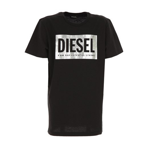 Diesel Koszulka Dziecięca dla Chłopców Na Wyprzedaży w Dziale Outlet, czarny, Bawełna, 2019, 4Y 6Y
