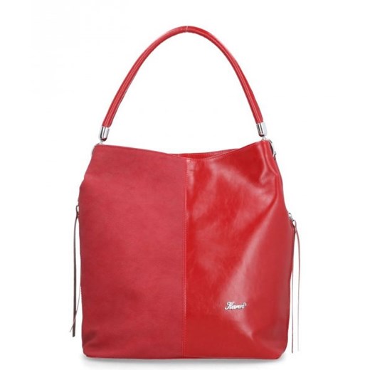 Shopper bag Karen Collection czerwona bez dodatków 