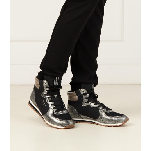 Buty sportowe damskie Pepe Jeans na płaskiej podeszwie sznurowane 