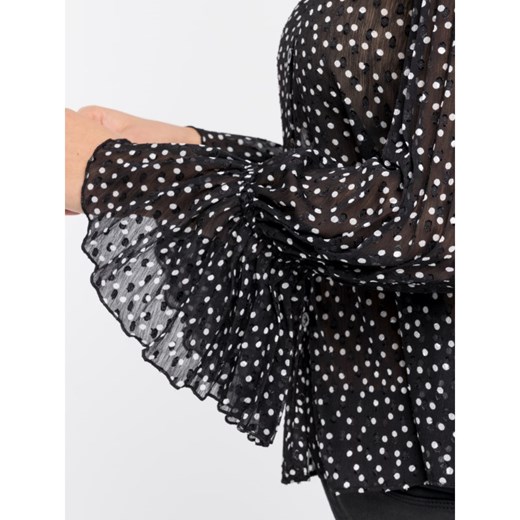 Bluzka damska Emporio Armani czarna z długimi rękawami w abstrakcyjnym wzorze 
