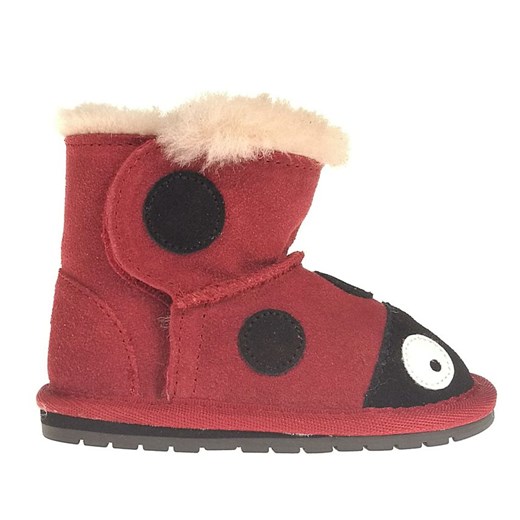 Czerwone buty zimowe dziecięce Emu na rzepy emu 