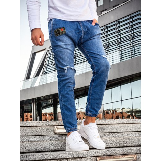 Męskie jeansowe Joggery niebieskie  JOG2034A  Escoli L wyprzedaż  
