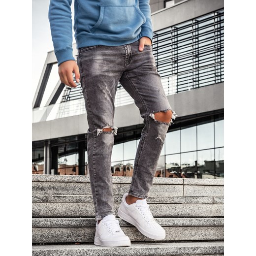 Męskie spodnie jeansowe szare KA891S  Escoli 32 okazja  