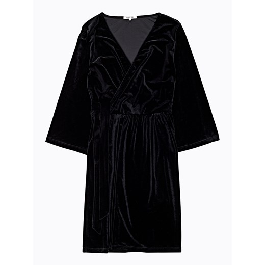 Sukienka Gate w serek czarna kopertowa z długim rękawem 