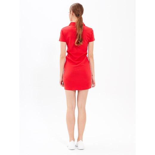 Sukienka Gate mini czerwona z krótkimi rękawami ołówkowa na randkę 
