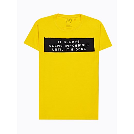 T-shirt męski Gate żółty z krótkim rękawem 