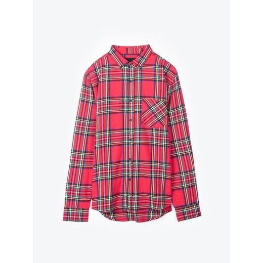 Koszula męska Gate z kołnierzykiem button down casual z długim rękawem w kratkę bawełniana