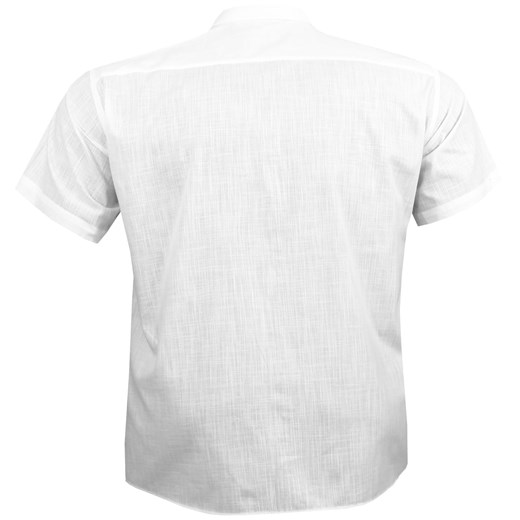 Koszula męska biała Bameha z krótkim rękawem elegancka 
