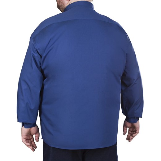 Bameha koszula męska z kołnierzykiem button down niebieska z długim rękawem casual gładka 