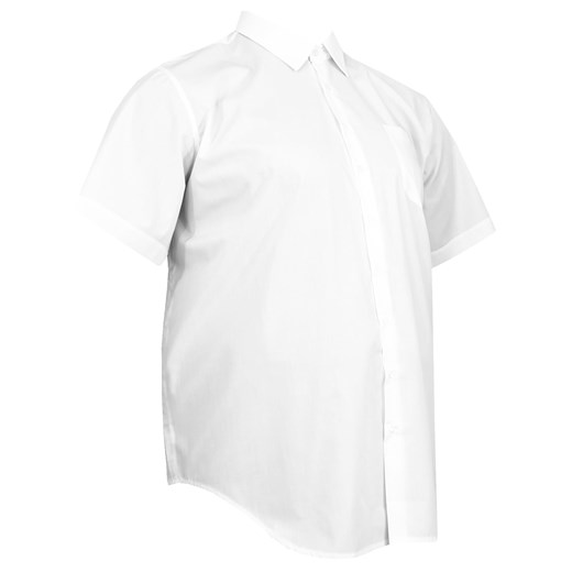 Koszula męska Avi bez wzorów biała z klasycznym kołnierzykiem z krótkim rękawem 