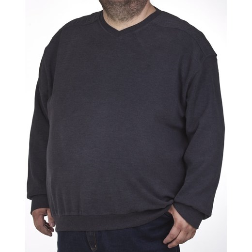 Bameha sweter męski bez wzorów casualowy w serek 